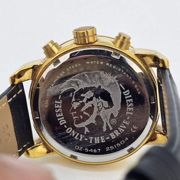 DIESEL Women Watch 40MM Black Dial New Black Leather Bands Up to 7.5\